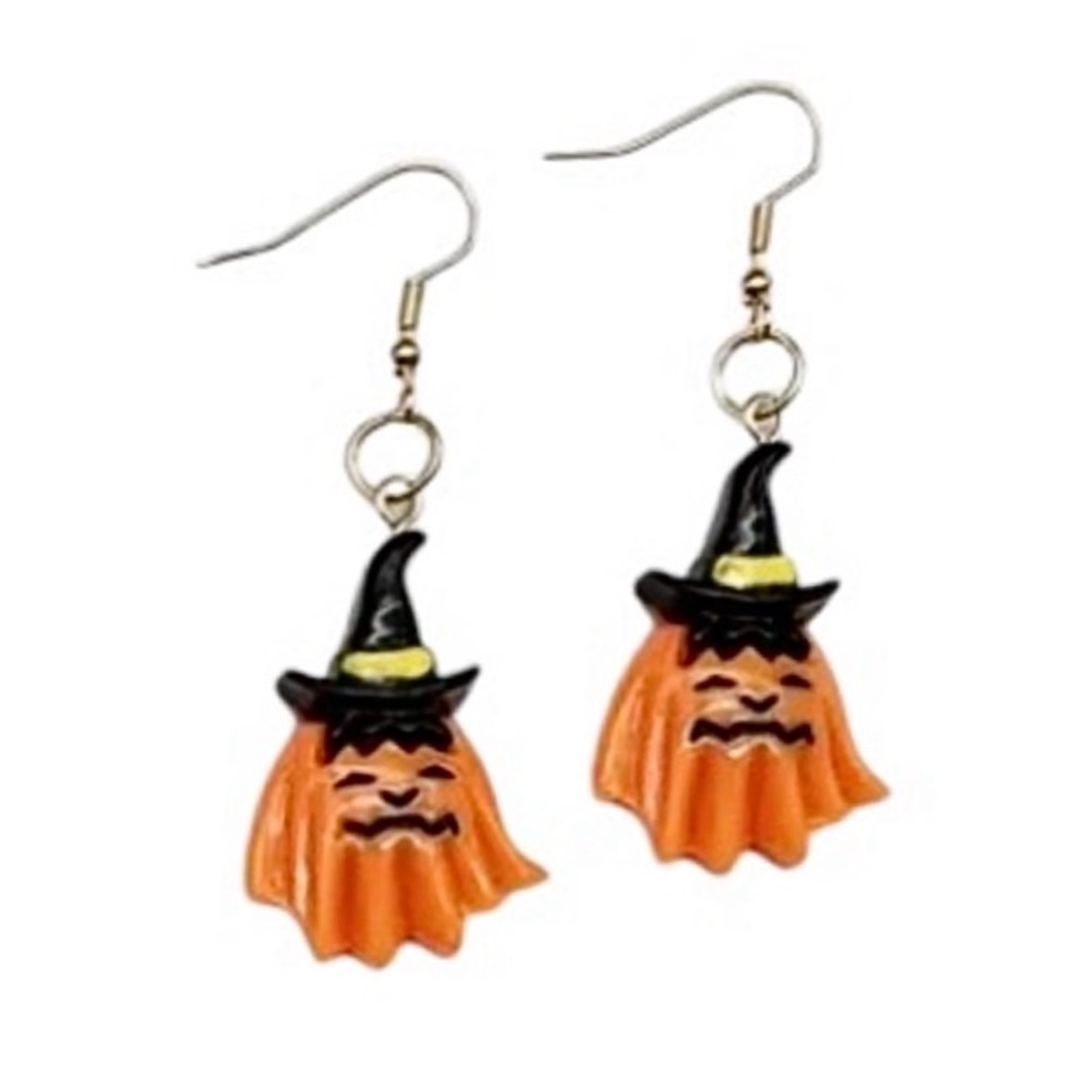 Jack O Lantern Ghost Witch Halloween Earrings